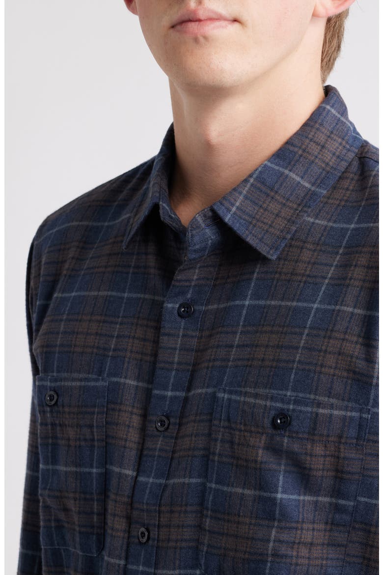 Wayne Plaid Button-Up Work Shirt, Alternate, color, NAVY MULTI