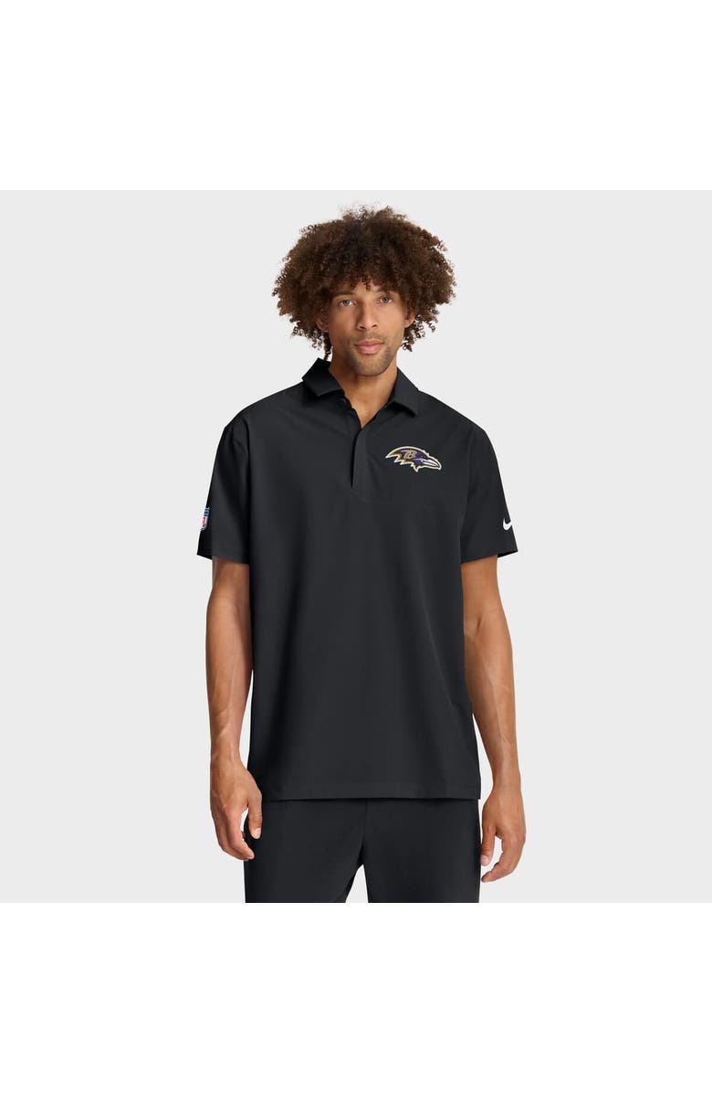 Nike Men's Nike Black Baltimore Ravens Sideline City Pride Woven Performance Polo, Alternate, color, Black