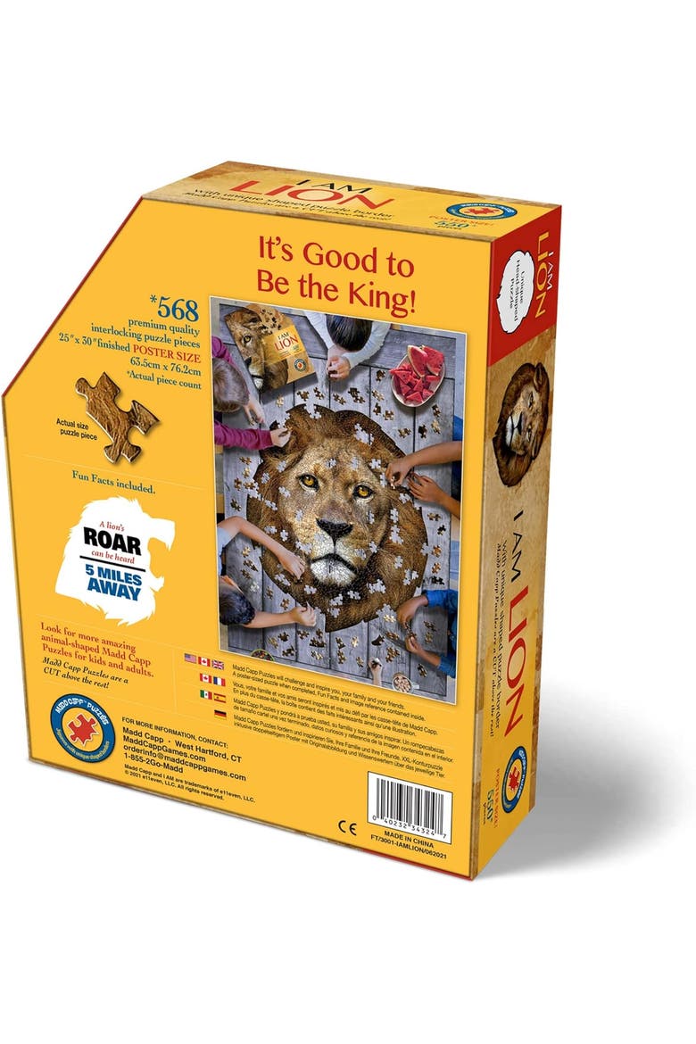 I Am Lion 550 Pieces Animal Shaped Jigsaw Puzzle, Alternate, color, Multicolored
