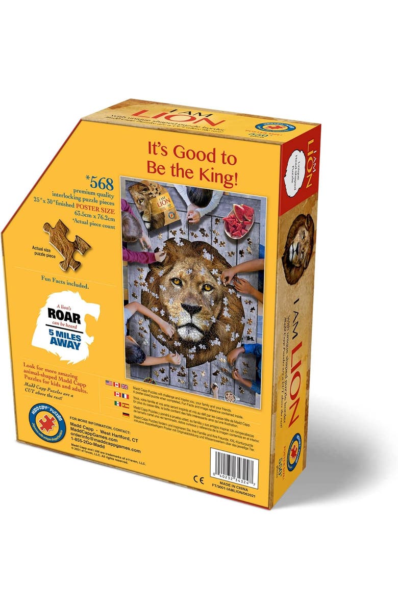 Madd Capp I Am Lion 550 Pieces Animal Shaped Jigsaw Puzzle, Alternate, color, Multicolored