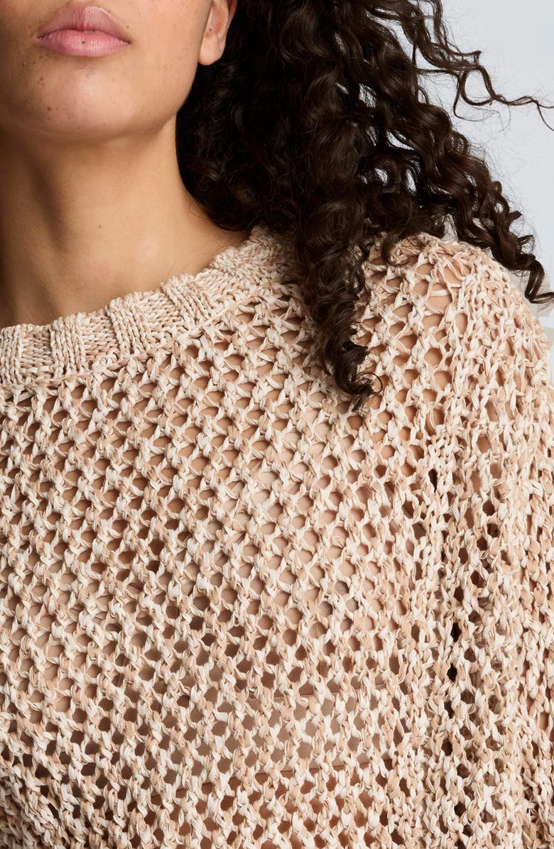 Kenneth Cole Two Tone Open Stitch Cotton Blend Sweater, Alternate, color, 