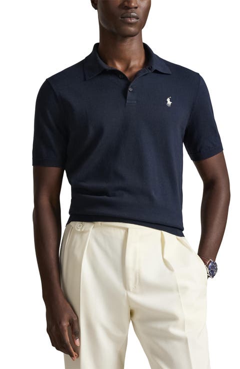 Short Sleeve Cotton Polo Sweater