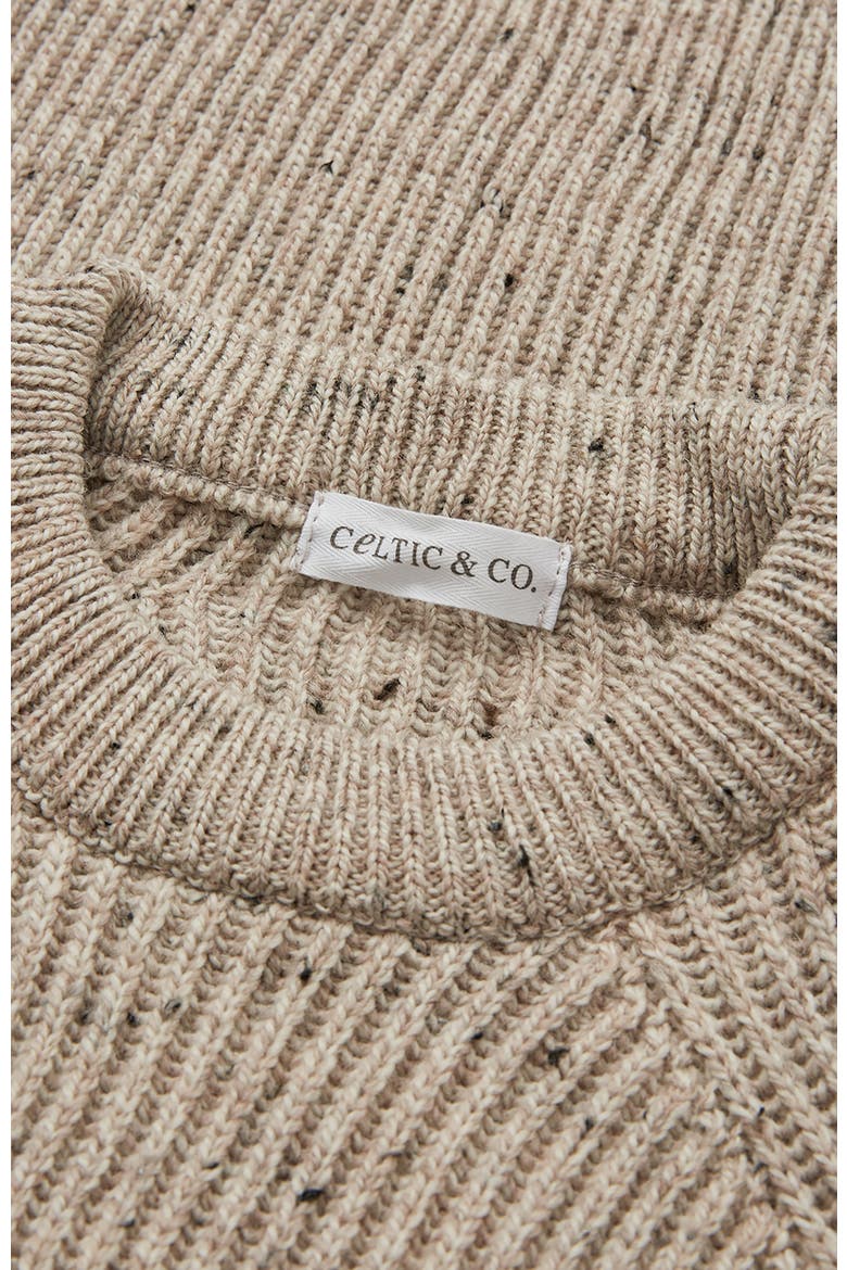 British Ribbed Fishermans Sweater, Alternate, color, OATMEAL FLECK
