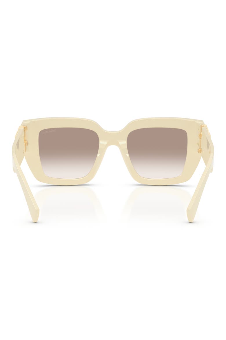 51mm Gradient Square Sunglasses, Alternate, color, MILK / CLEAR GRADIENT BROWN