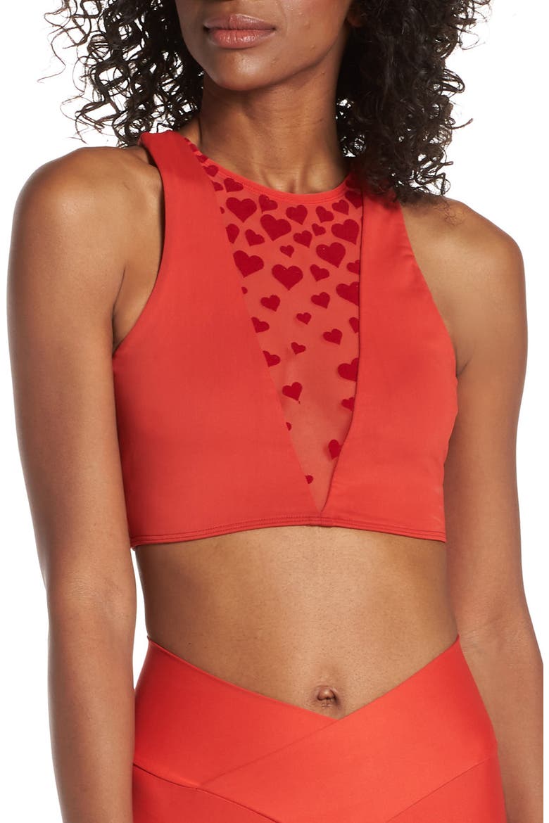 Sports Bra, Main, color, RED HEART