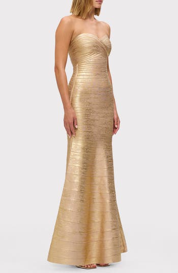 The Metallic Sara Strapless Mermaid Gown