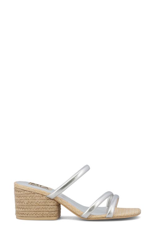 Mia Inara Espadrille Slide Sandal In Silver