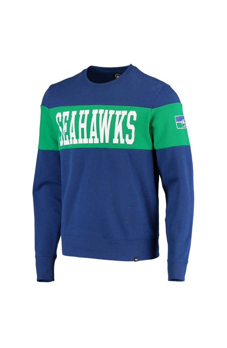 '47 Men's '47 Royal Seattle Seahawks Interstate Throwback Sweatshirt, Alternate, color, 