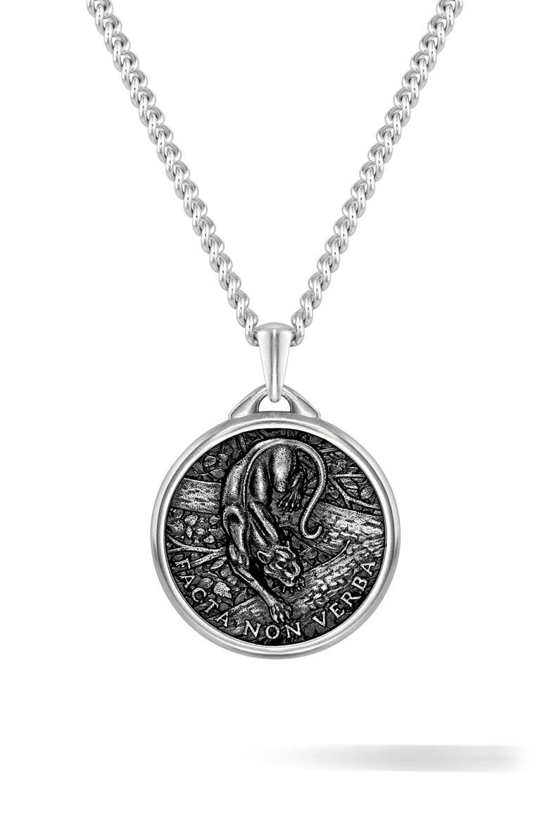 The Panther Pendant Necklace, Main, color, SILVER