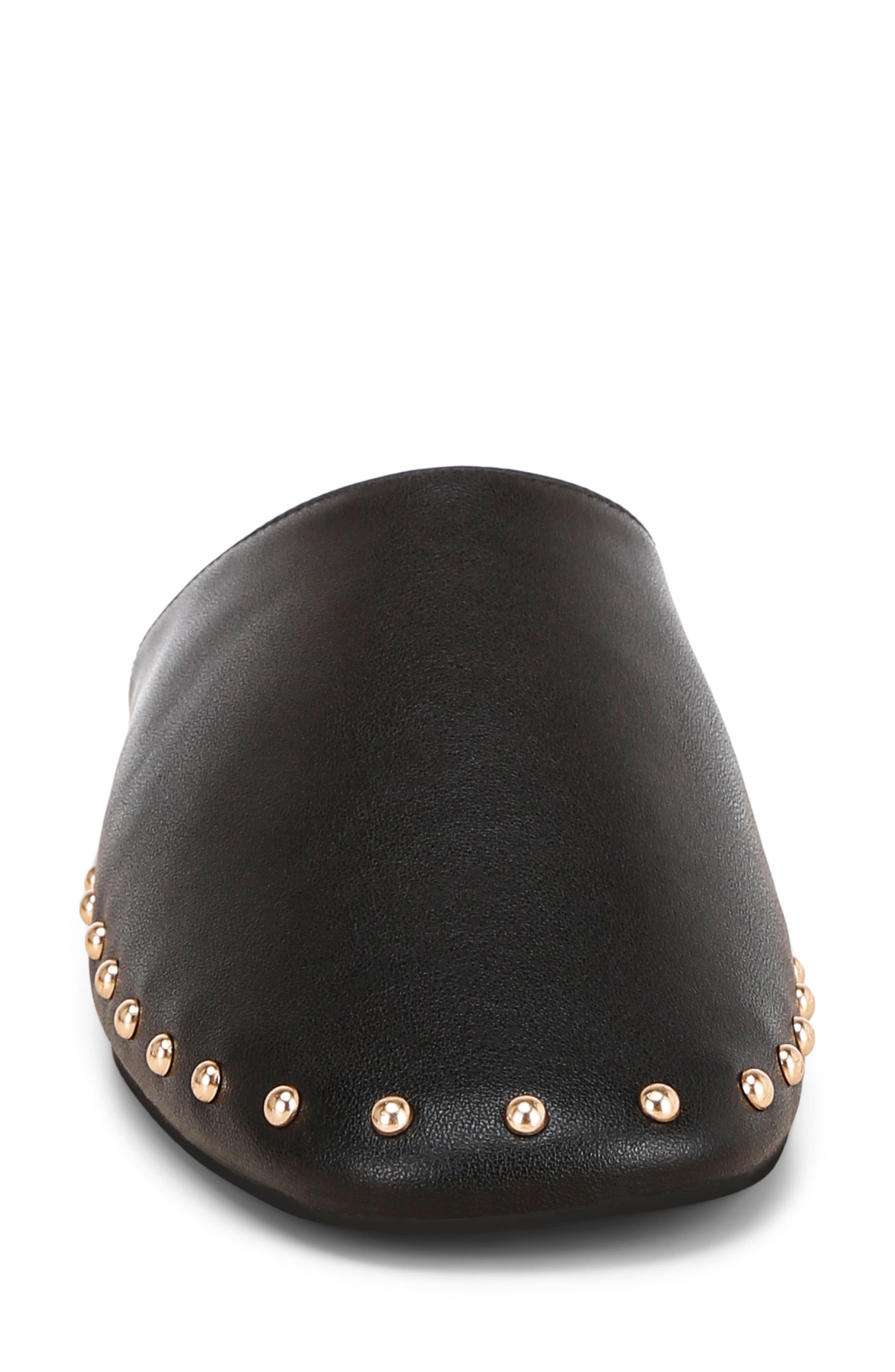 Mackey Studded Leather Mule, Alternate, color, BLACK