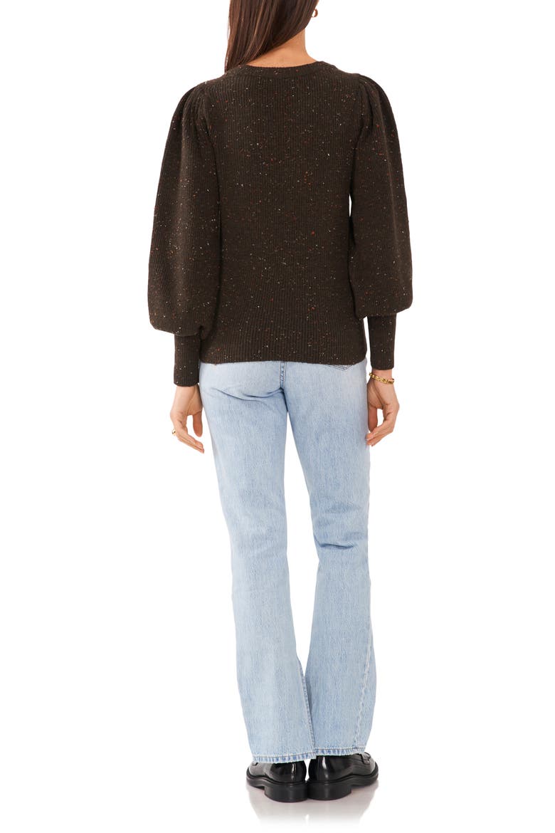 Speckled Crewneck Sweater, Alternate, color, DARK OLIVE GREEN