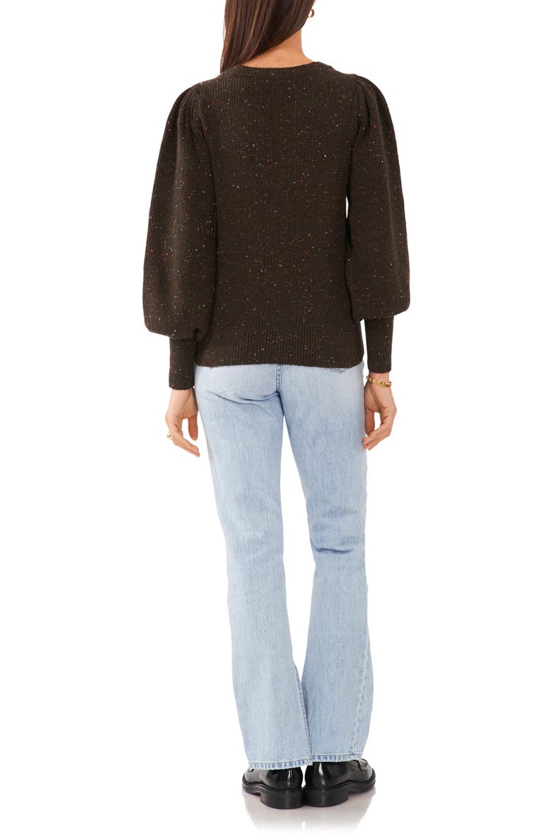 1.STATE Speckled Crewneck Sweater, Alternate, color, Dark Olive Green