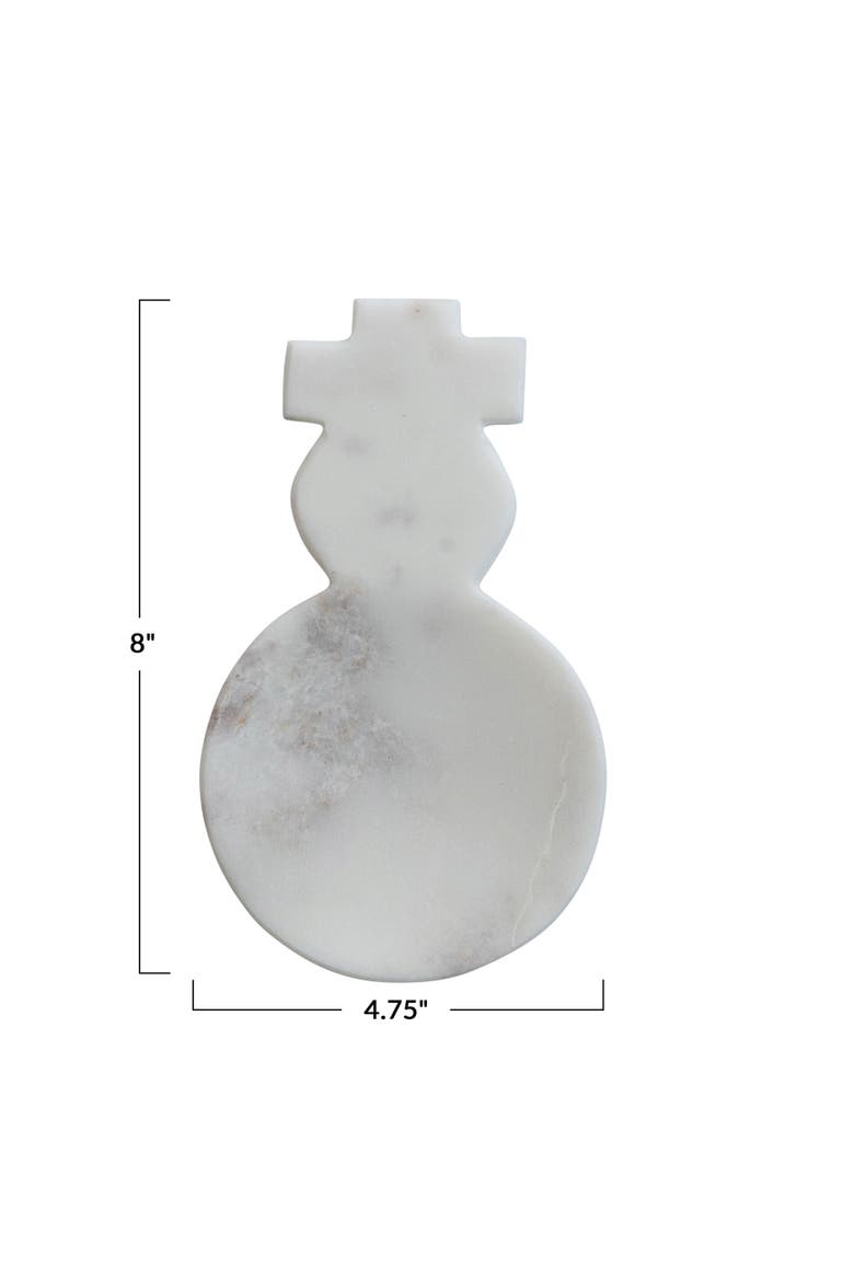 Marble Snowman Shaped Spoon Rest, White, Alternate, color, White