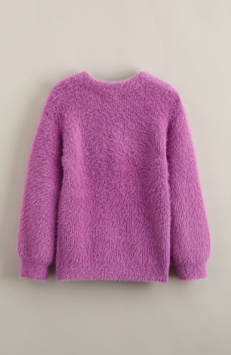 Tucker + Tate Kids' Eyelash Chenille Cardigan, Alternate, color, Purple Iris