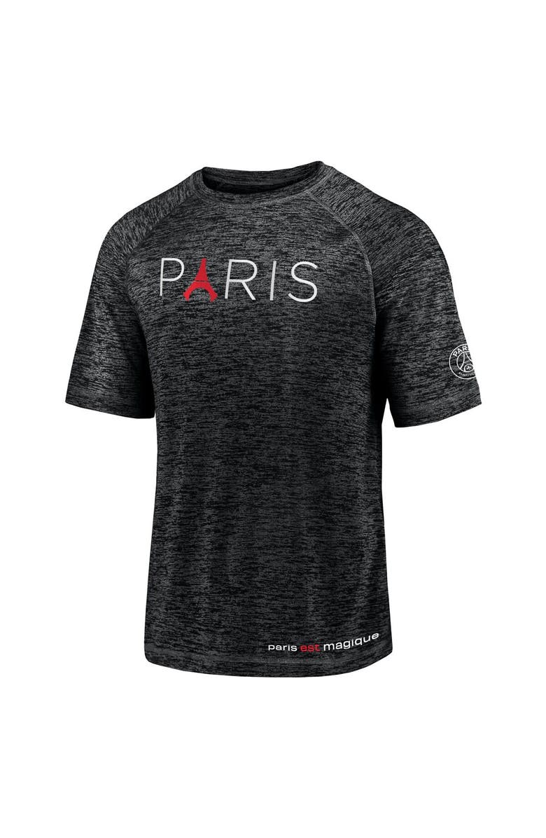 FANATICS Men's Fanatics Branded Black Paris Saint-Germain Tower Space-Dye Raglan T-Shirt, Alternate, color,
