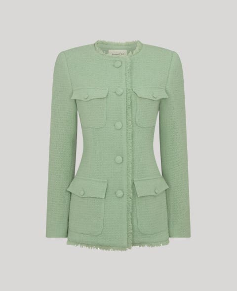 Gabrielle Wool Boucle Longline Jacket