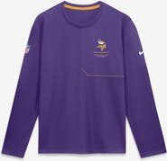 Nike Men's Nike Purple Minnesota Vikings Sideline Coaches UV Dri-FIT Long Sleeve Shirt