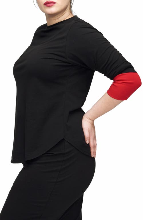 Universal Standard Rhine Colorblock Cuff Top In Black
