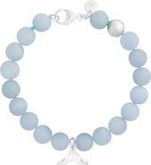 Emma Rae Women's Gemstone & Sterling Silver "Whale Tail" Bead Bracelet
