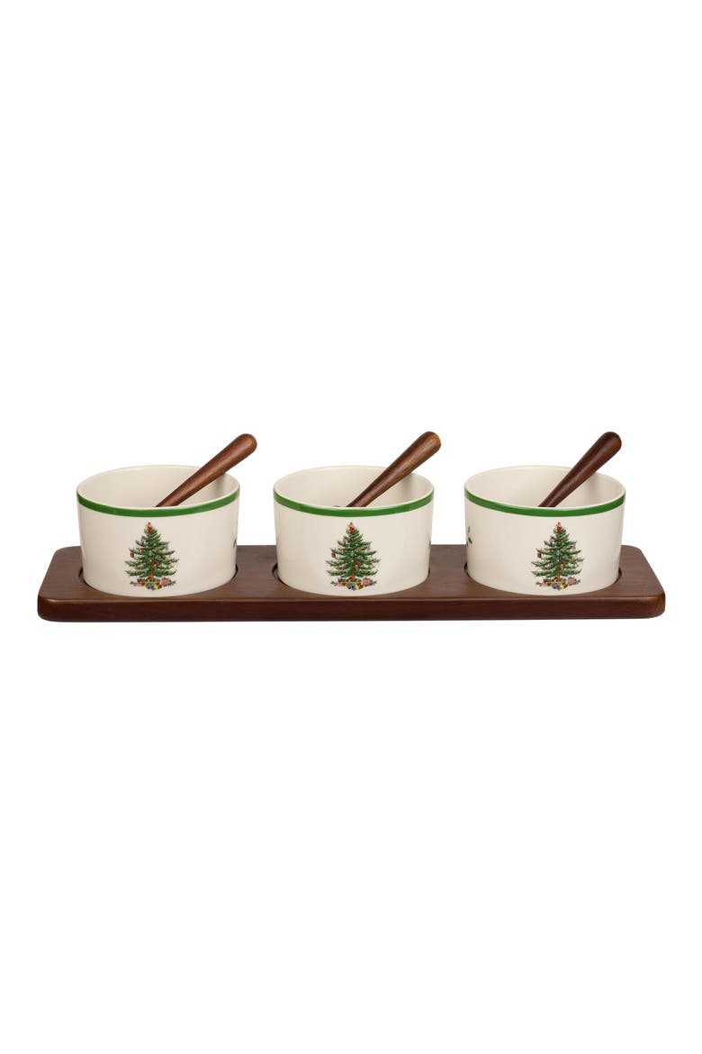 7-Piece Christmas Tree Serving Set, Main, color, GREEN