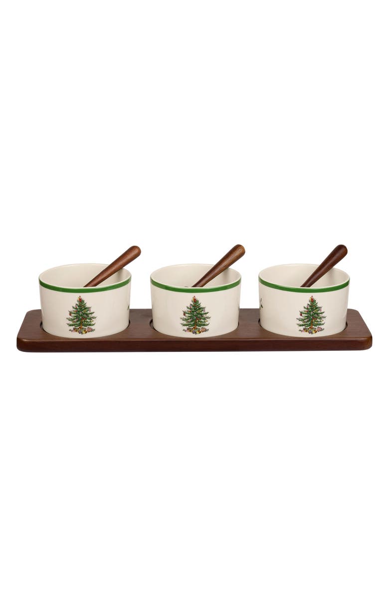 Spode 7-Piece Christmas Tree Serving Set, Main, color, Green