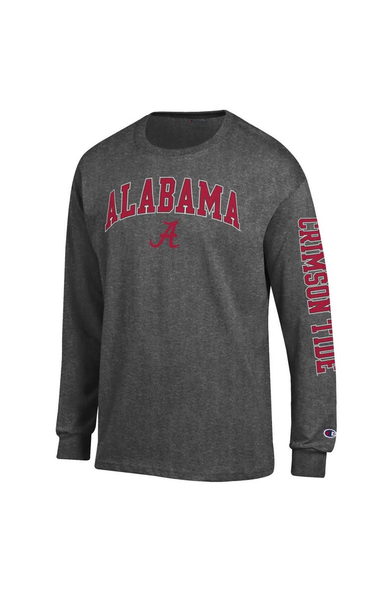 Champion Men's Champion  Charcoal Alabama Crimson Tide Arch Over Logo 2-Hit Long Sleeve T-Shirt, Alternate, color, Charcoal