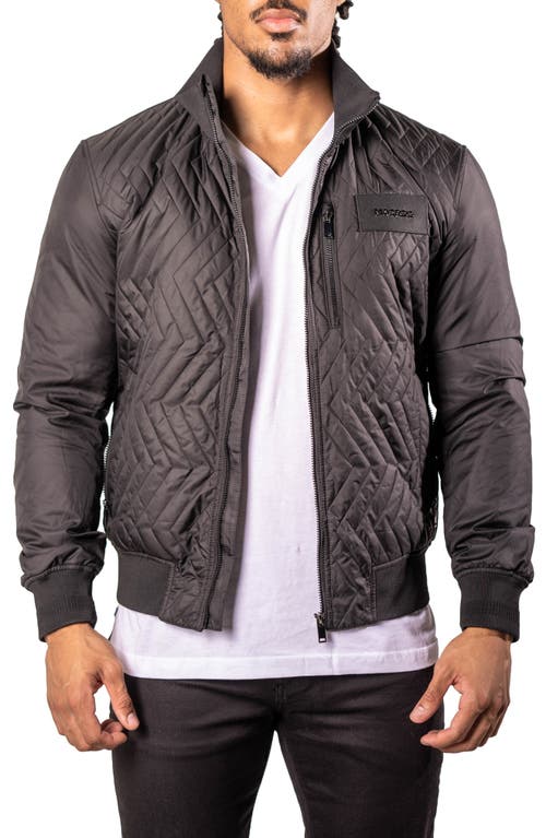 Maceoo Puffycomb Quilted Bomber Jacket In Black