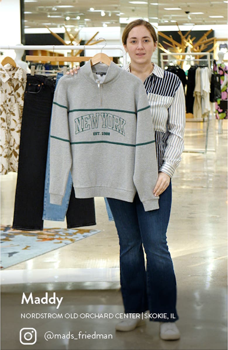 Embroidered NY Quarter Zip Pullover, sales video thumbnail