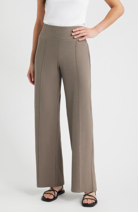 Seamed High Waist Wide Leg Pants