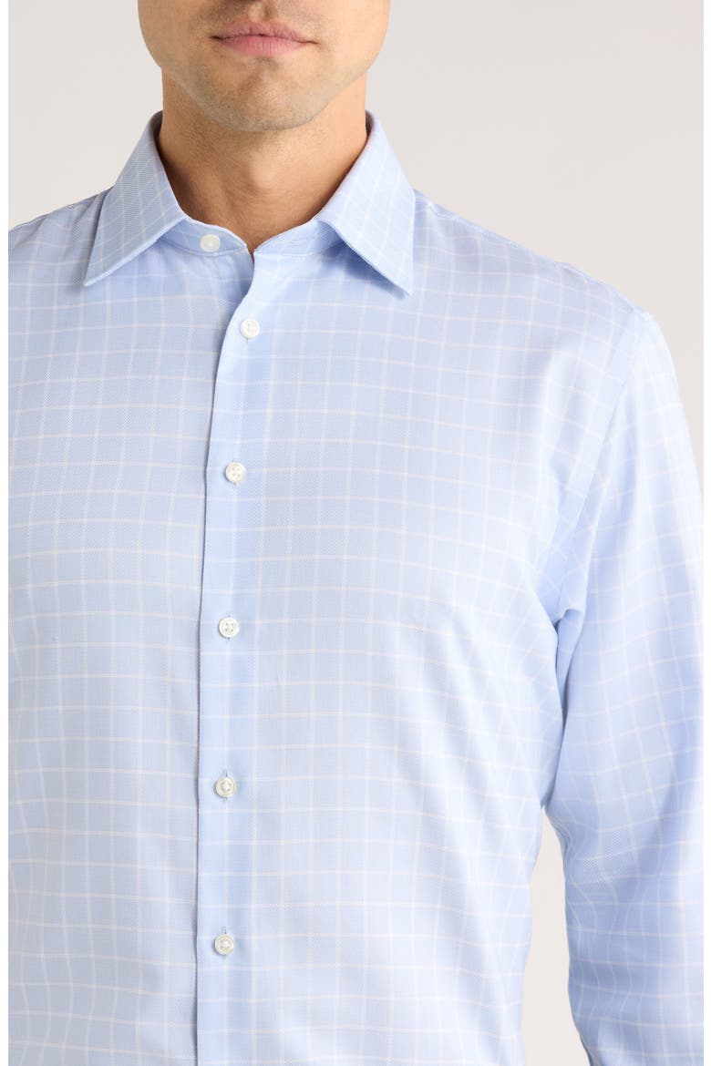 Traditional Fit Check Premium Non-Iron Cotton Dress Shirt, Alternate, color, LIGHT BLUE ANGELO PANE