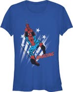 Marvel: Spider-Man Junior's Amazing Stars Pose Short Sleeve Graphic T-Shirt