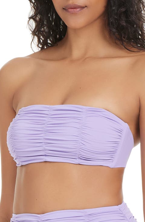 Shirred Bandeau Bikini Top