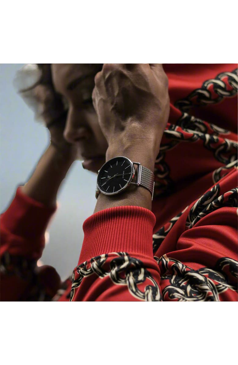 NCMPRBL Advance Night Cap Mesh Strap Watch, 40MM, Alternate, color, Silver/Black