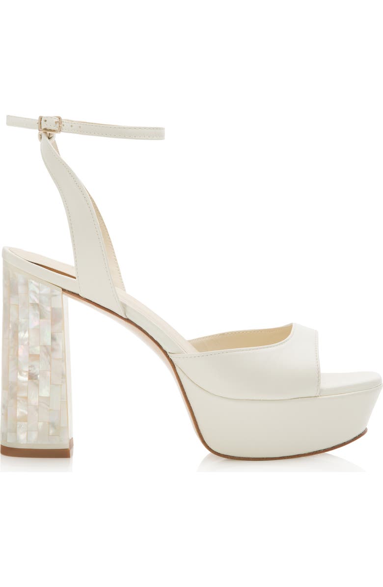 Freya Rose Margot Ankle Strap Pearl Platform Heel Sandal, Alternate, color, Ivory