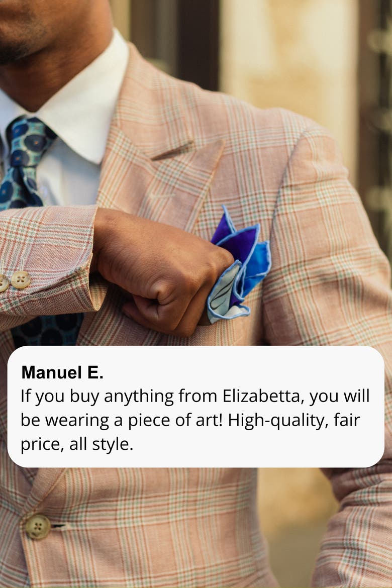 Harmony - Silk Pocket Square for Men, Alternate, color, Blue