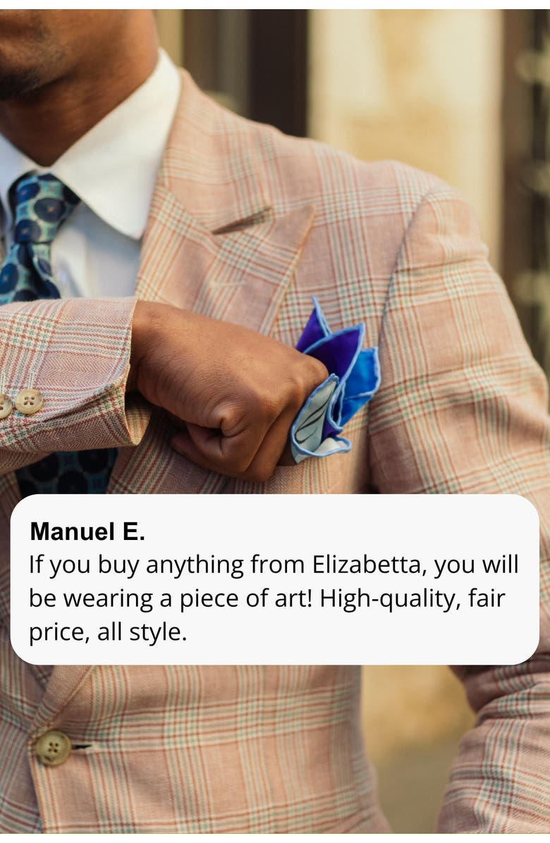 Elizabetta Harmony - Silk Pocket Square for Men, Alternate, color, Blue