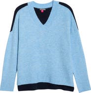 Vince Camuto Contrast High-Low Sweater