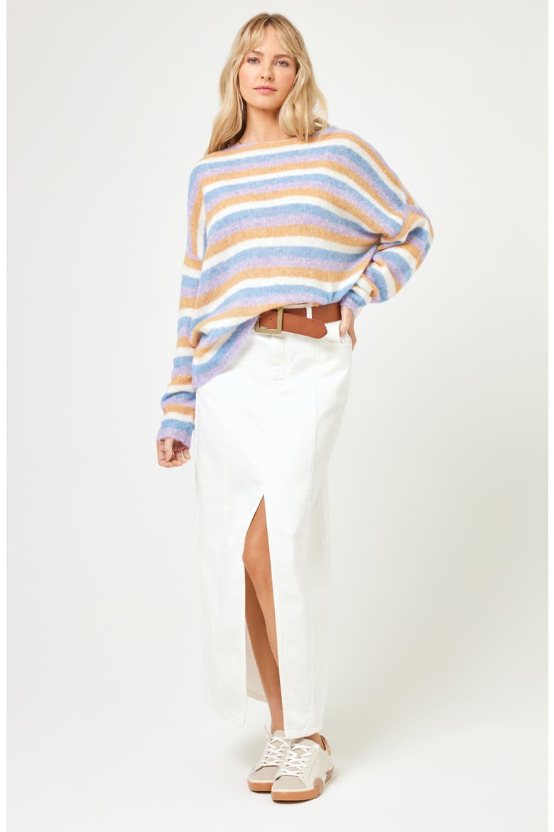 Ciao Bella Denim Maxi Skirt, Alternate, color, MERINGUE