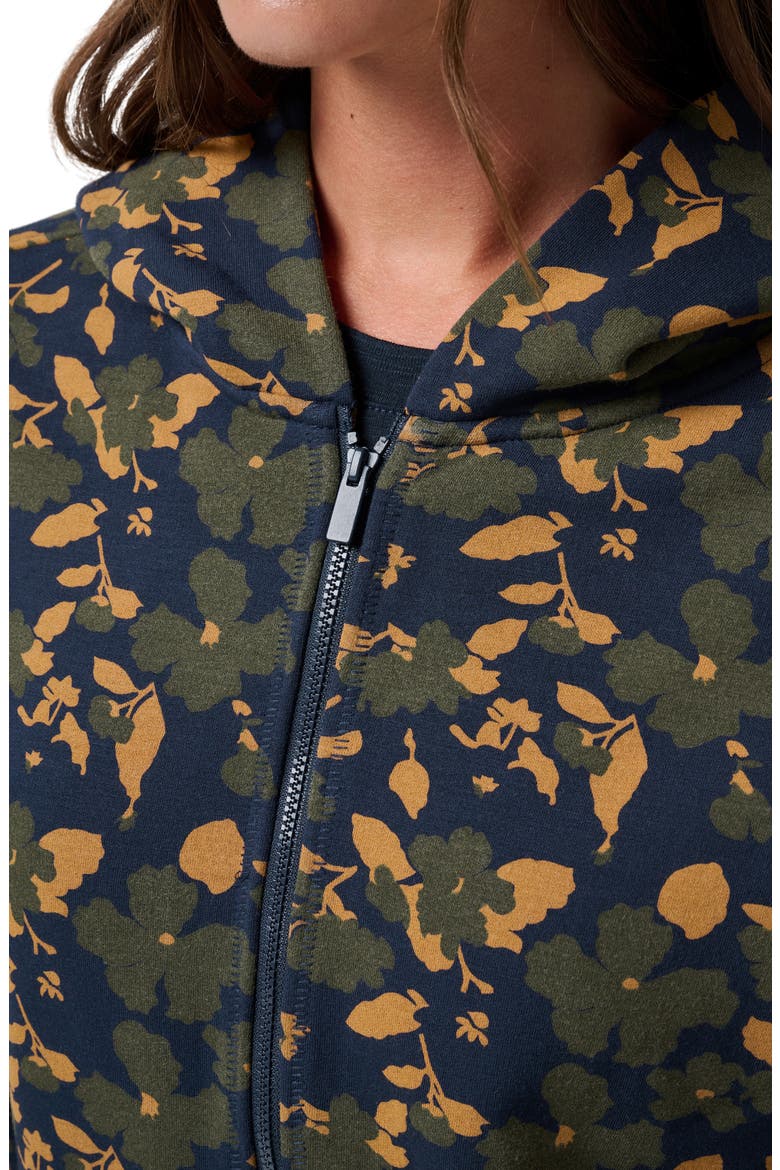 Cloud Fleece Floral Zip-Up Hoodie, Alternate, color, NAVY BLAZER FLORAL MULTI