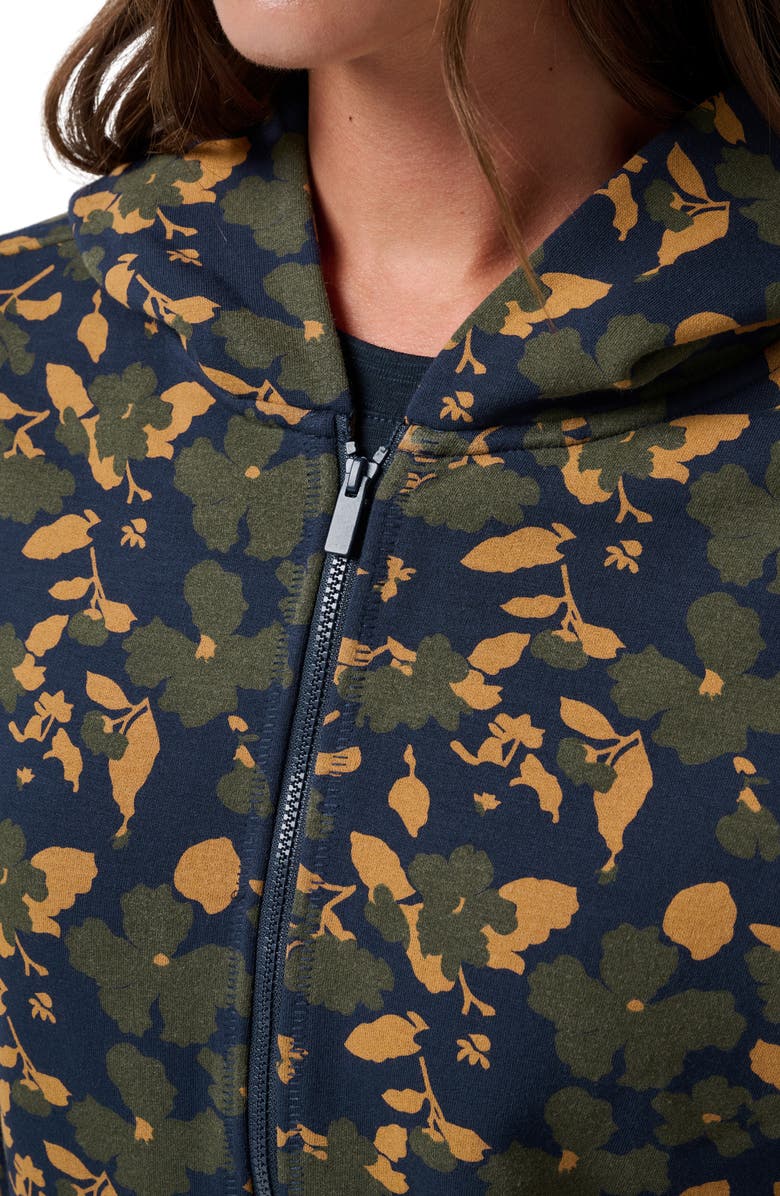 TravisMathew Cloud Fleece Floral Zip-Up Hoodie, Alternate, color, Navy Blazer Floral Multi