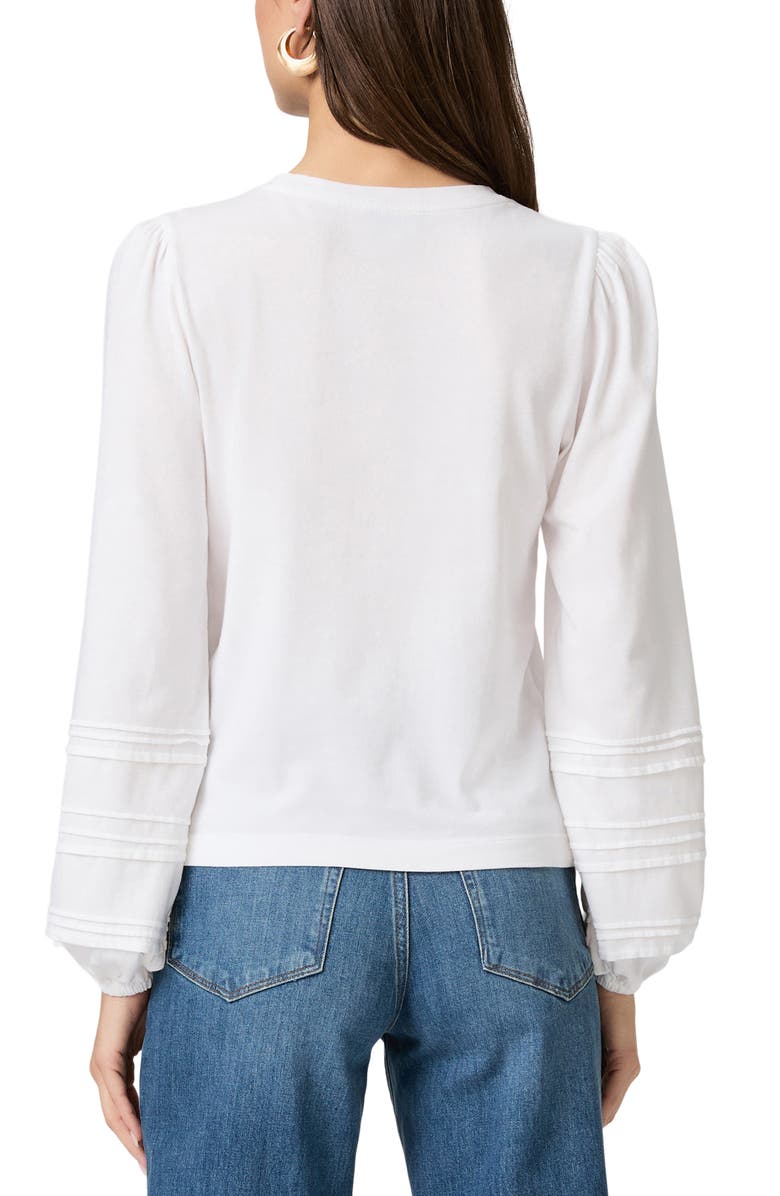 PAIGE Cyrano Pintuck Jersey Top, Alternate, color, White