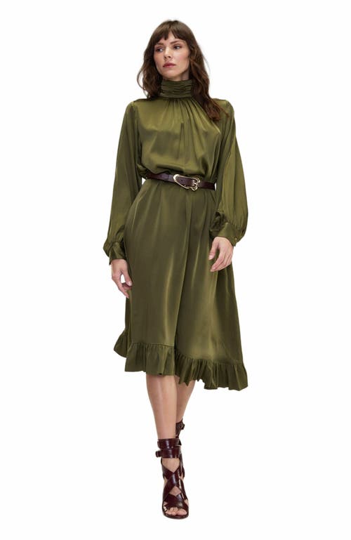 Cynthia Rowley Monroe Silk Charmeuse Dress In Green