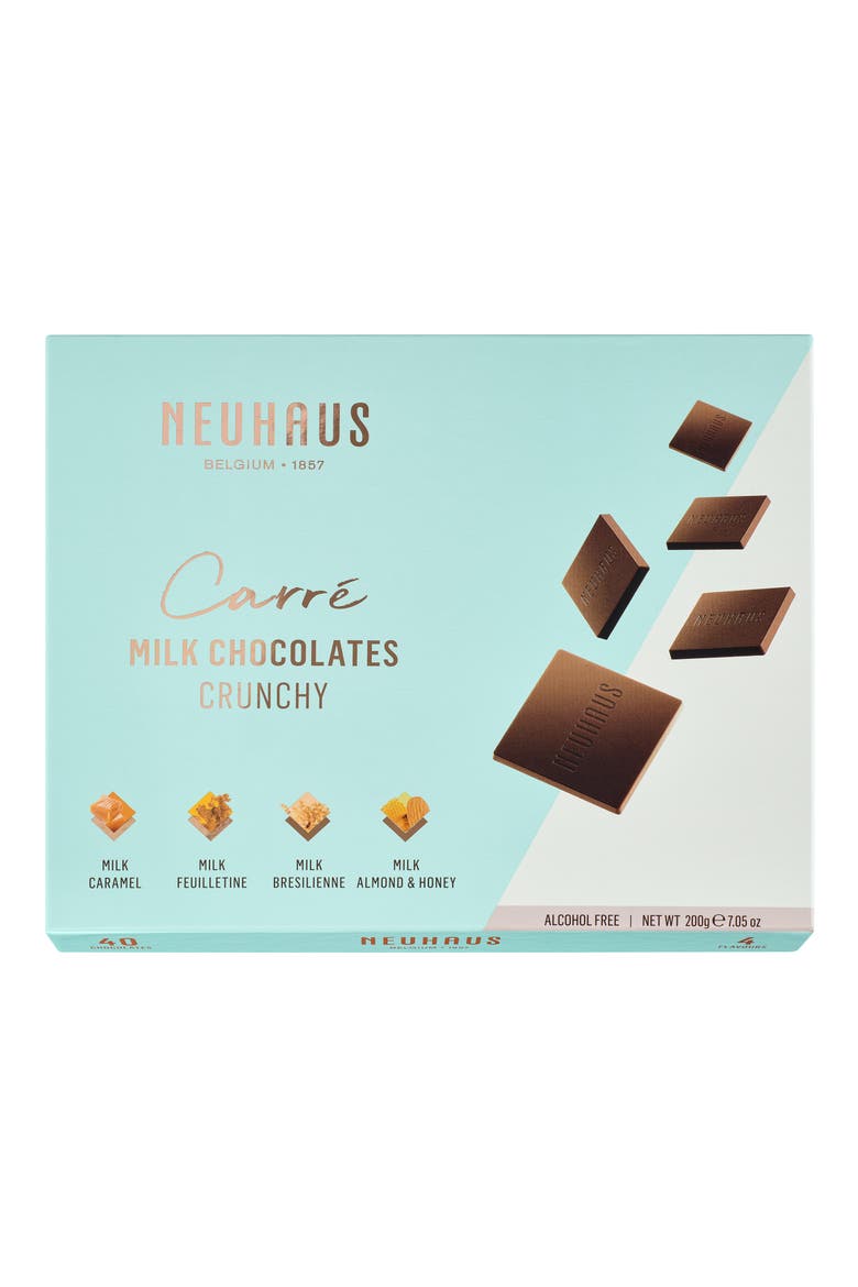 Carré 40-Piece Crunchy Milk Chocolate Assortment, Main, color, TEAL