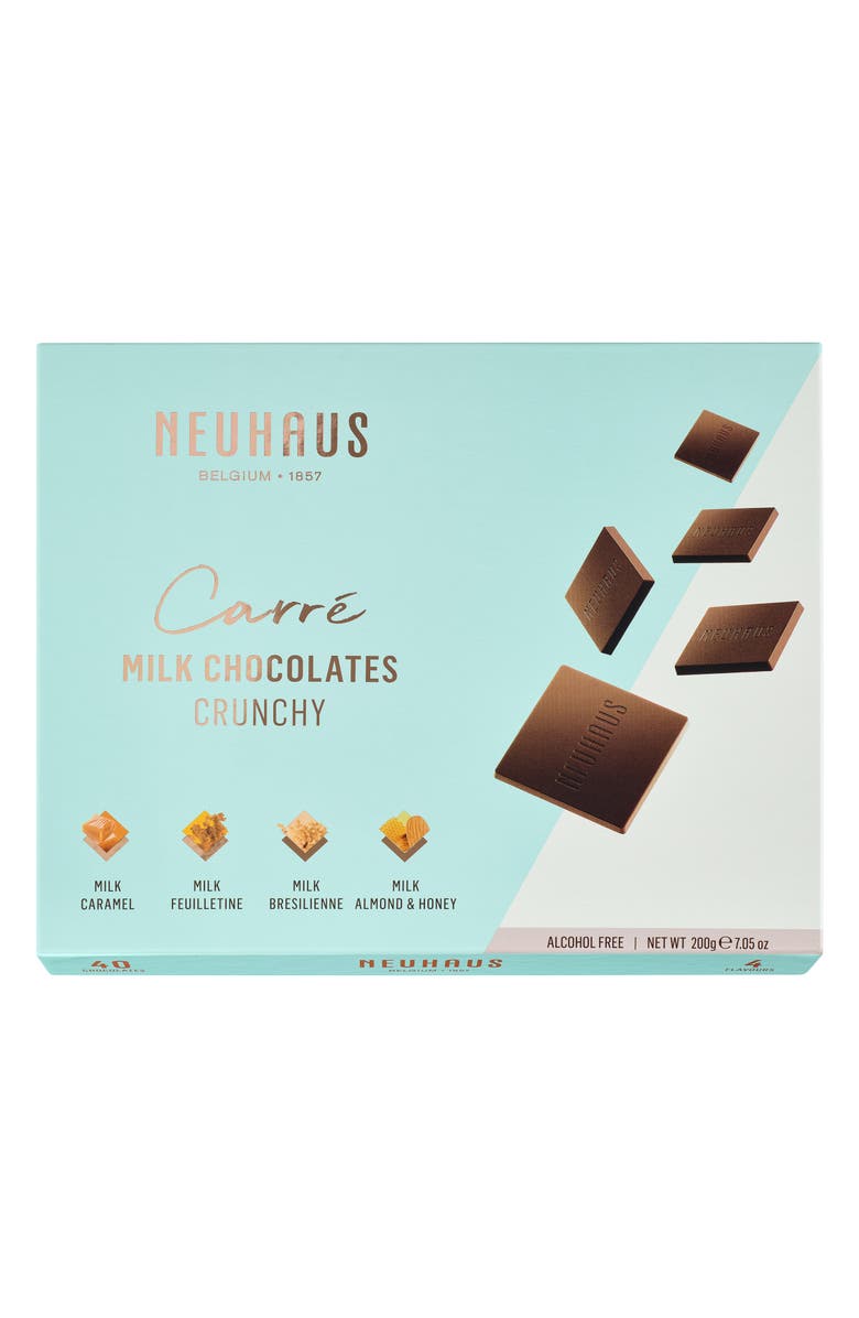 NEUHAUS Carré 40-Piece Crunchy Milk Chocolate Assortment, Main, color, Teal