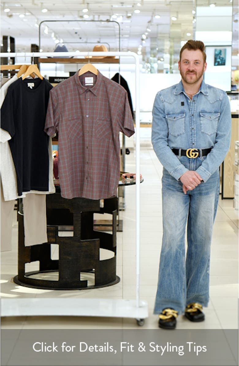 Donels Plaid Short Sleeve Cotton Seersucker Button-Up Shirt, sales video thumbnail