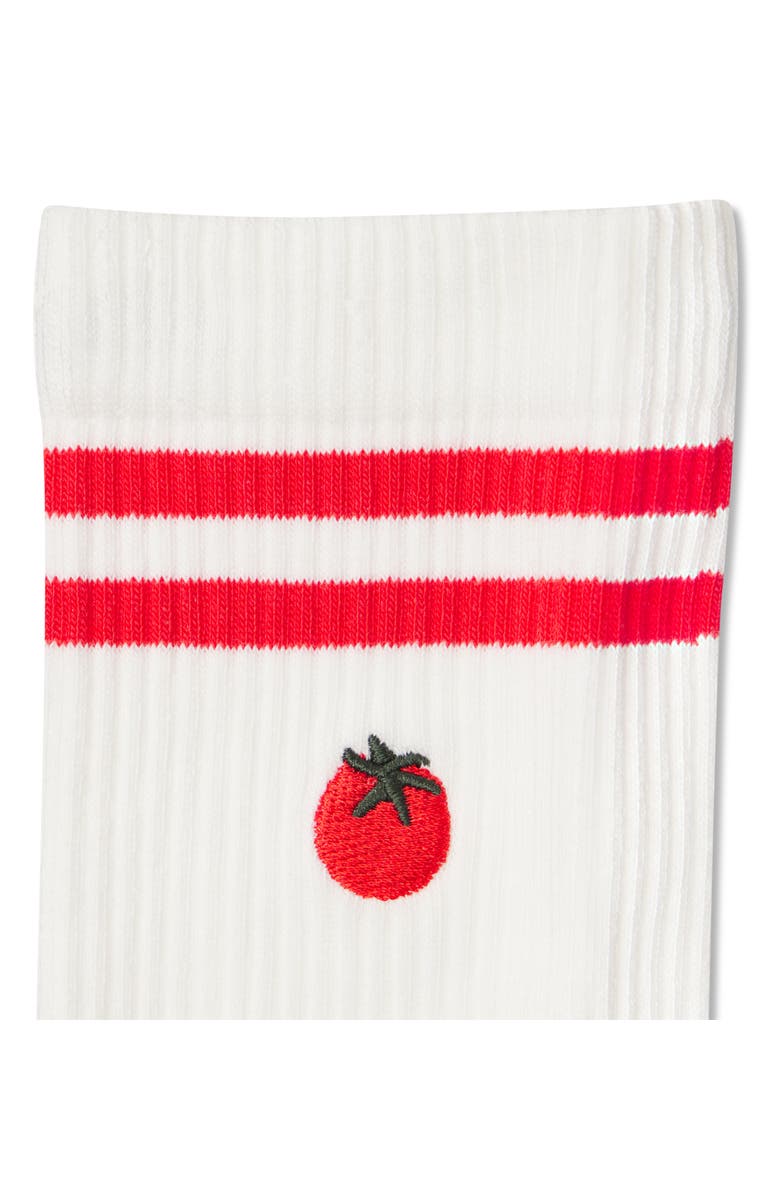 Bombas Tomato Modern Rib Quarter Socks, Alternate, color, 