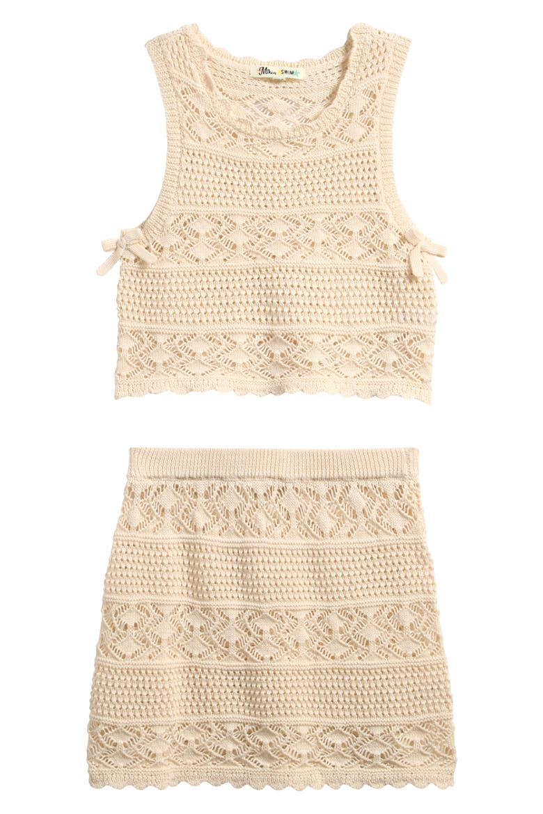 Sweater Top & Skirt Set, Main, color, NATURAL