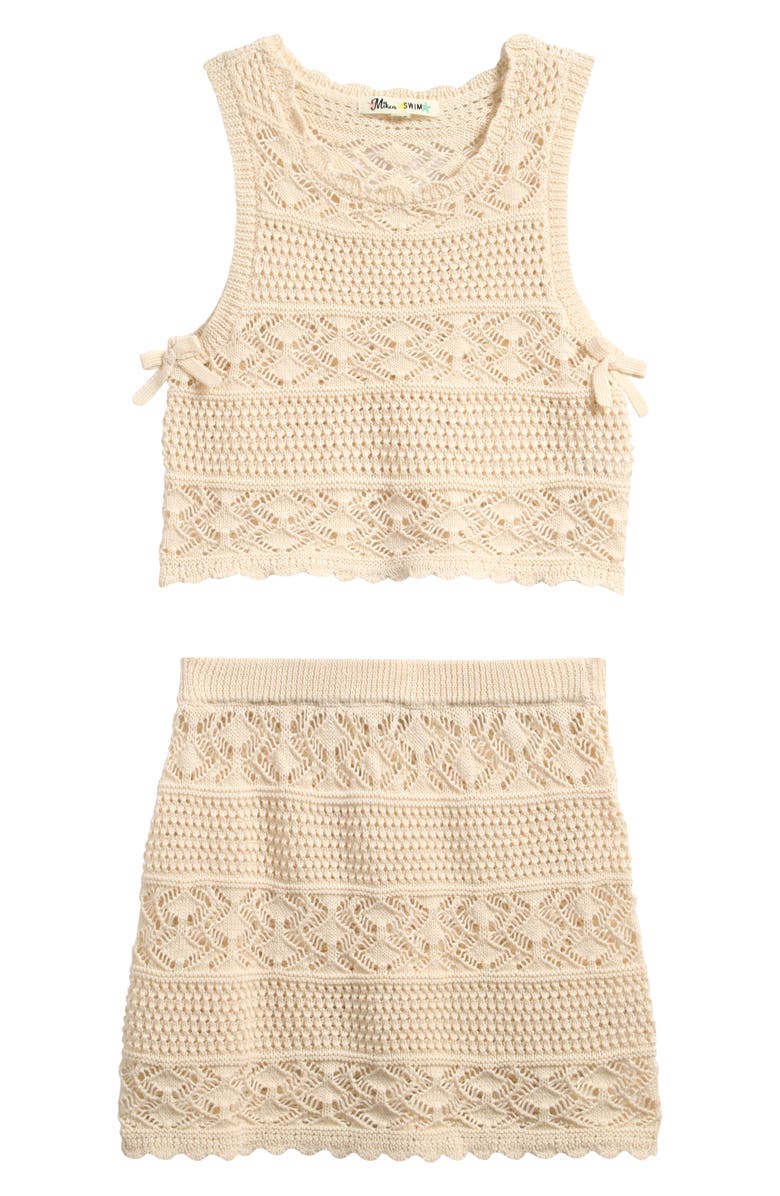 Miken Swim Sweater Top & Skirt Set, Main, color, Natural