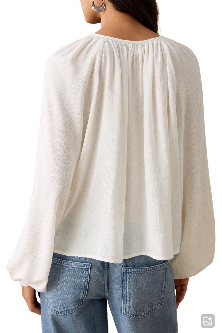Metallic Raglan Sleeve Top, Alternate, color, OFF WHITE