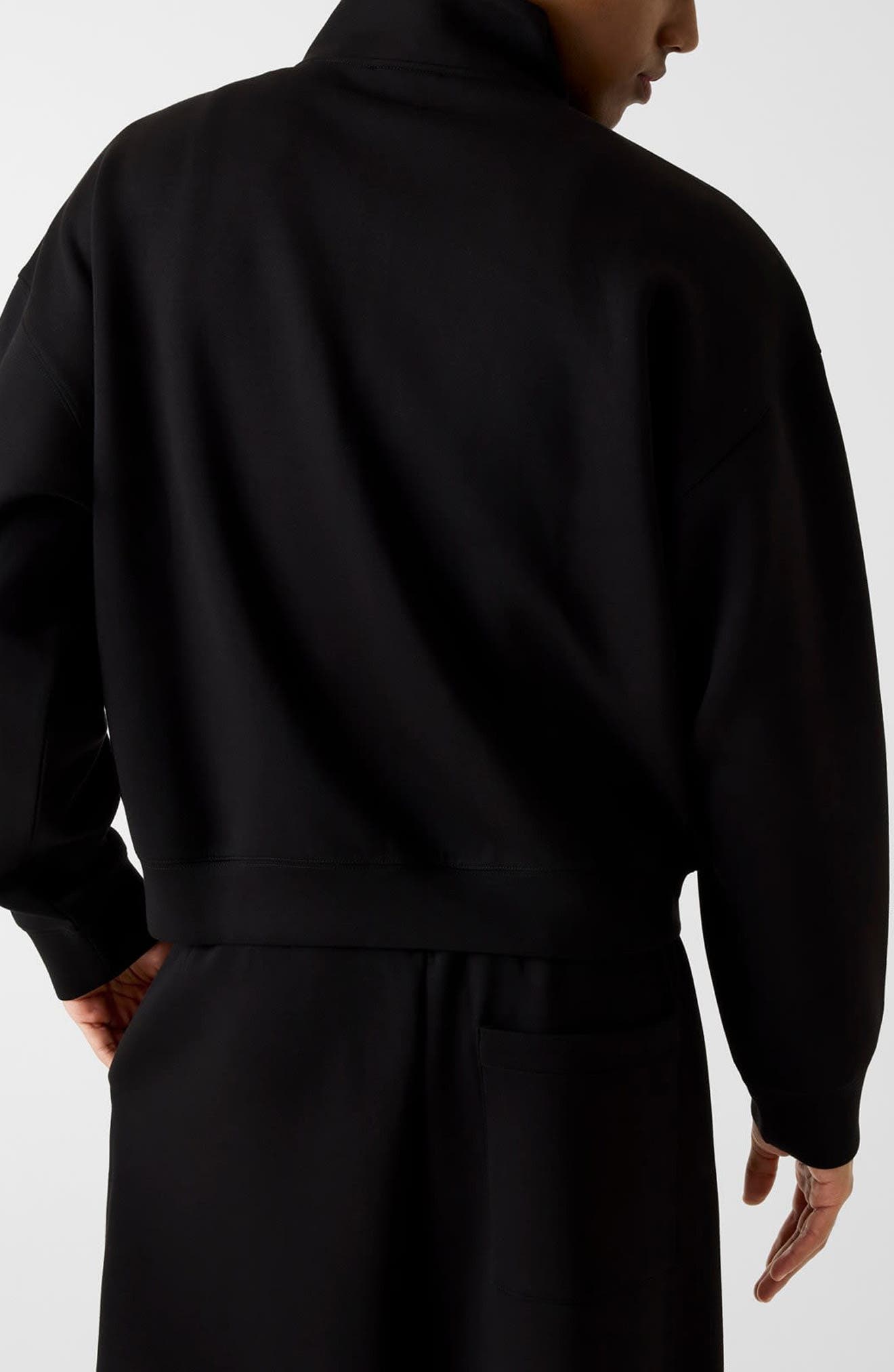 Mock Neck Crop Scuba Knit Jacket - image 2